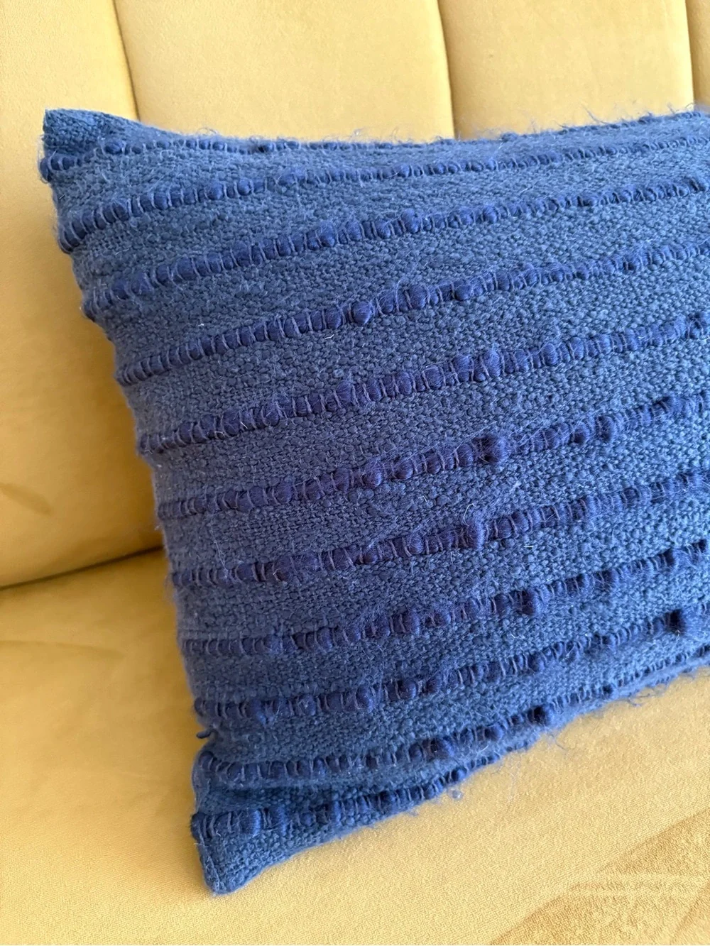 Williams Sonoma 12x48 Navy Blue Lumbar Pillow with Synthetic Down Insert